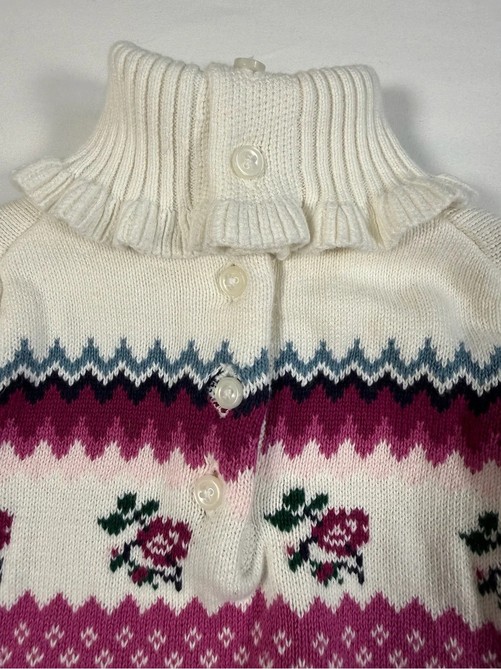 JANIE AND JACK Baby Girls’‎ Rose Fair Isle Turtleneck Sweater Grandmacore 12-18M